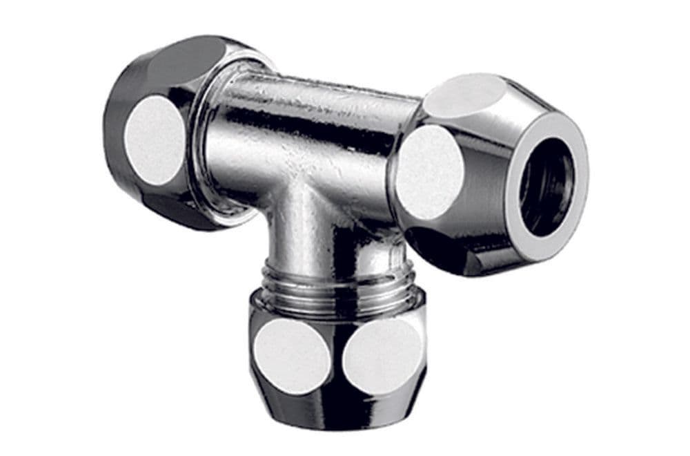 Schell raccord d'alimentation-T D 10 x D 10 x D 10 laiton chromé vue 1