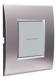 LivingLight - plaque air 2 modules Nickel mat vue 1