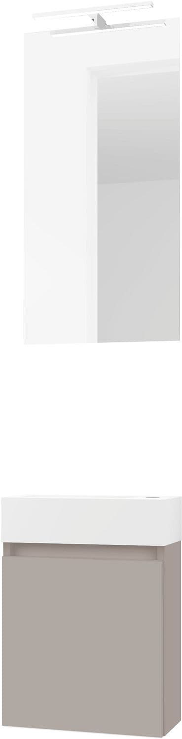 LAVE-MAINS FORM MINI SOLID/ 1 PORT/MIROIR/LUMIERE LED POUDRE GRIS vue 1
