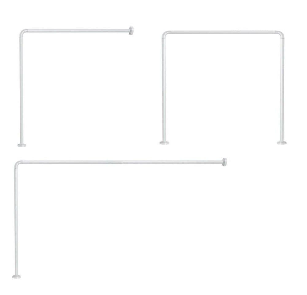 Gedy porte-rideau douche version angle D25mm alu blanc couper 3 options montage vue 1