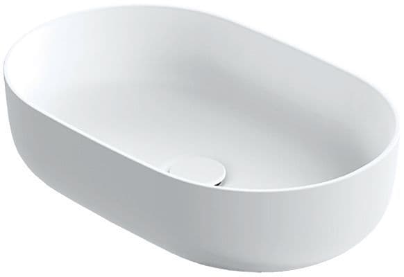 VASQUE A POSER NEO O 56X36 SANS PLAGE ROBINET/TROP-PLEIN XONYX BLANC SATIN vue 1