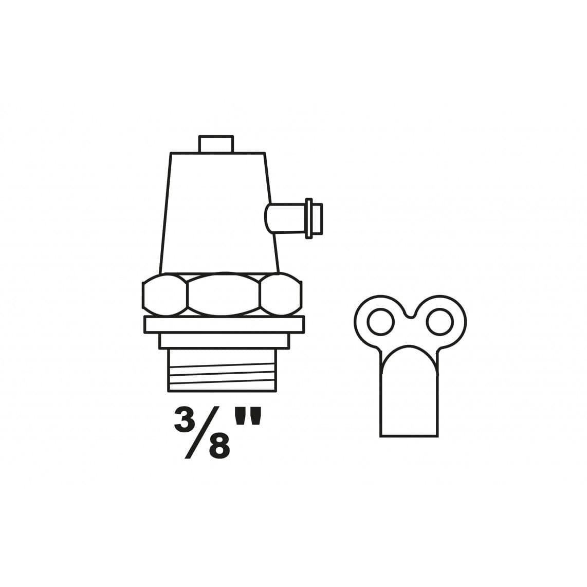 988551060 Vanne de purge pour radiateur, nickelé, 3/8", avec clé vue 1