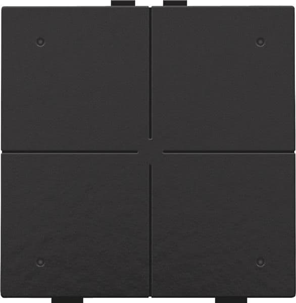Bouton - poussoir quadruple avec Led et capteurs de confort pour Niko Home control, Bakelite Black vue 1