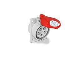 Fiche CEE femelle encastrée inclinée 16A 5 x 380V IP54 vue 1