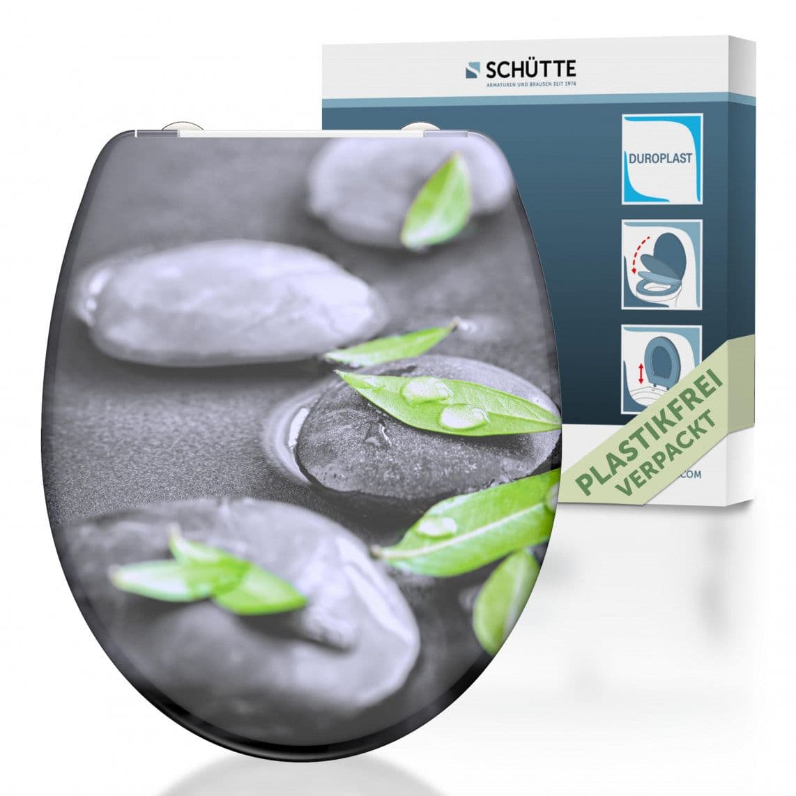 82374 abattant WC en Duroplast STONE, avec frein de chute et déclipsable vue 1