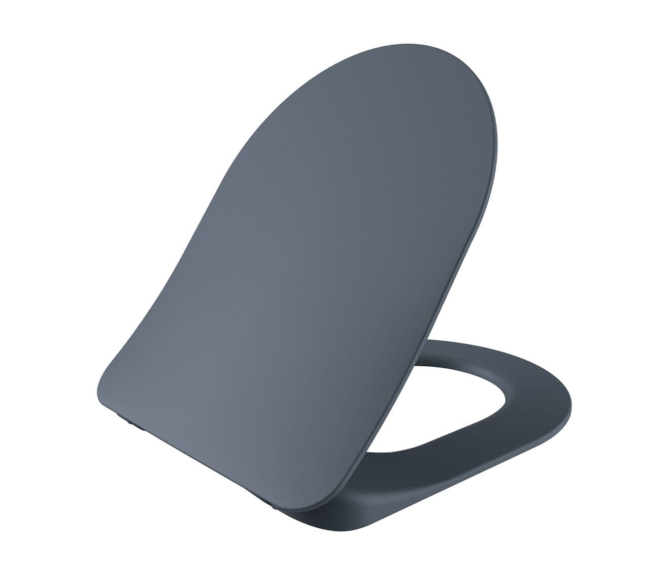 SIÈGE DE WC DUROPLAST (SOFT-CLOSE & QUICK RELEASE) AVEC CHARNIÈRES EN INOX - BASALTE MAT vue 1