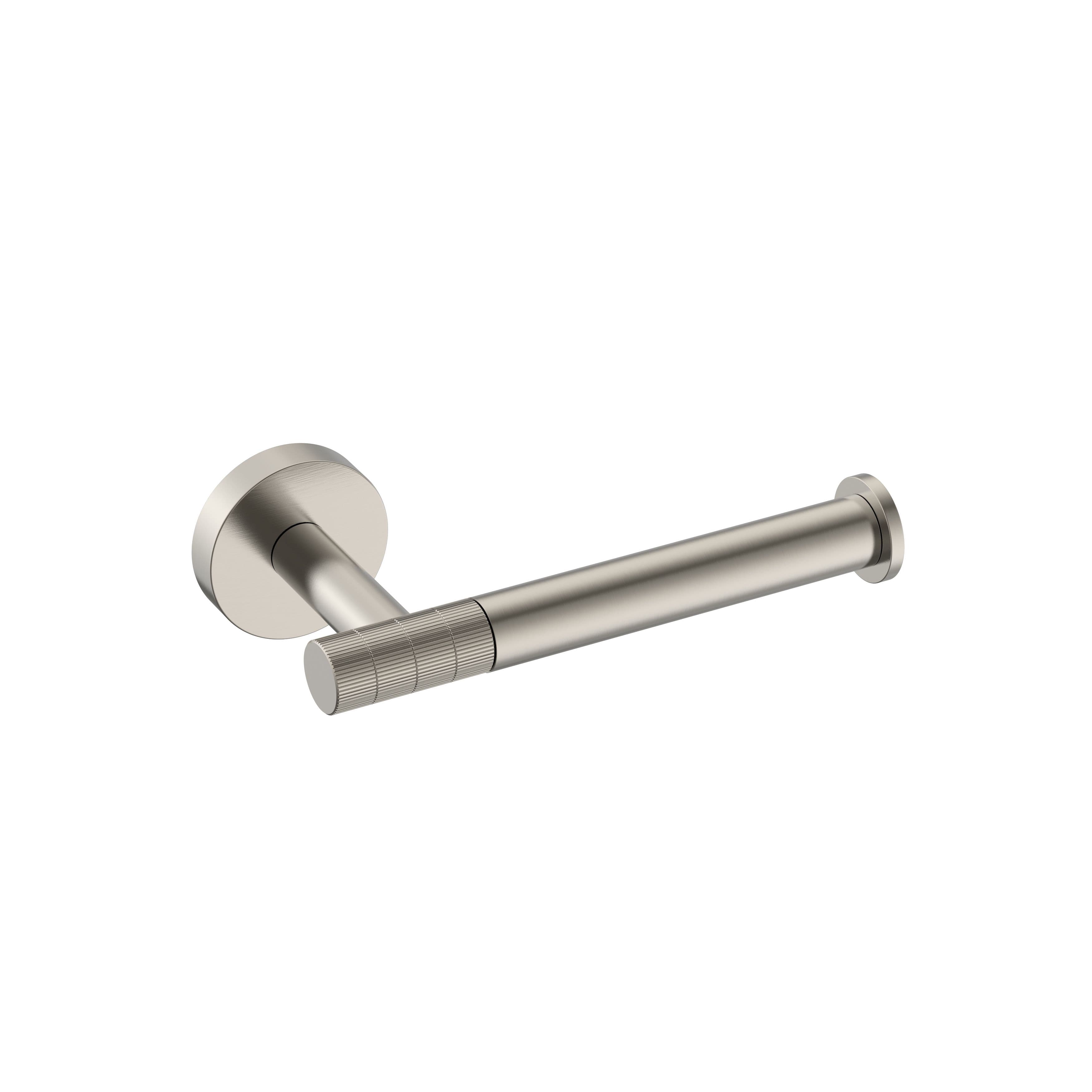 STRIA PORTE-PAPIER TOILETTE AVEC BRAS FIXE – FINITION AVEC STRUCTURE STRIÉE - ACIER INOX BROSSÉ vue 1