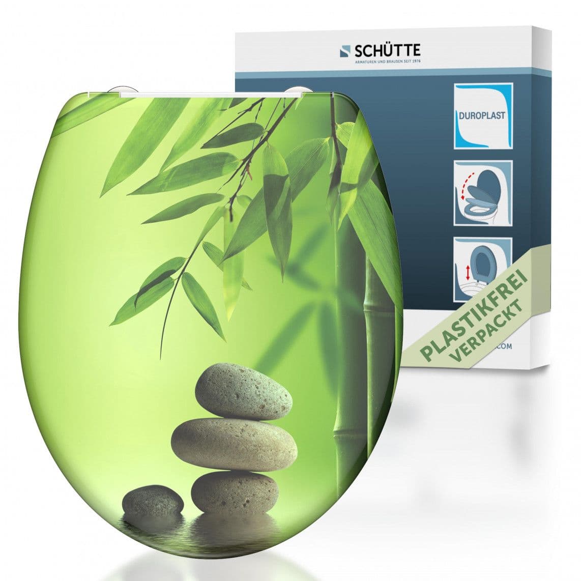 82365 abattant WC en Duroplast GREEN GARDEN, avec frein de chute et déclipsable vue 1