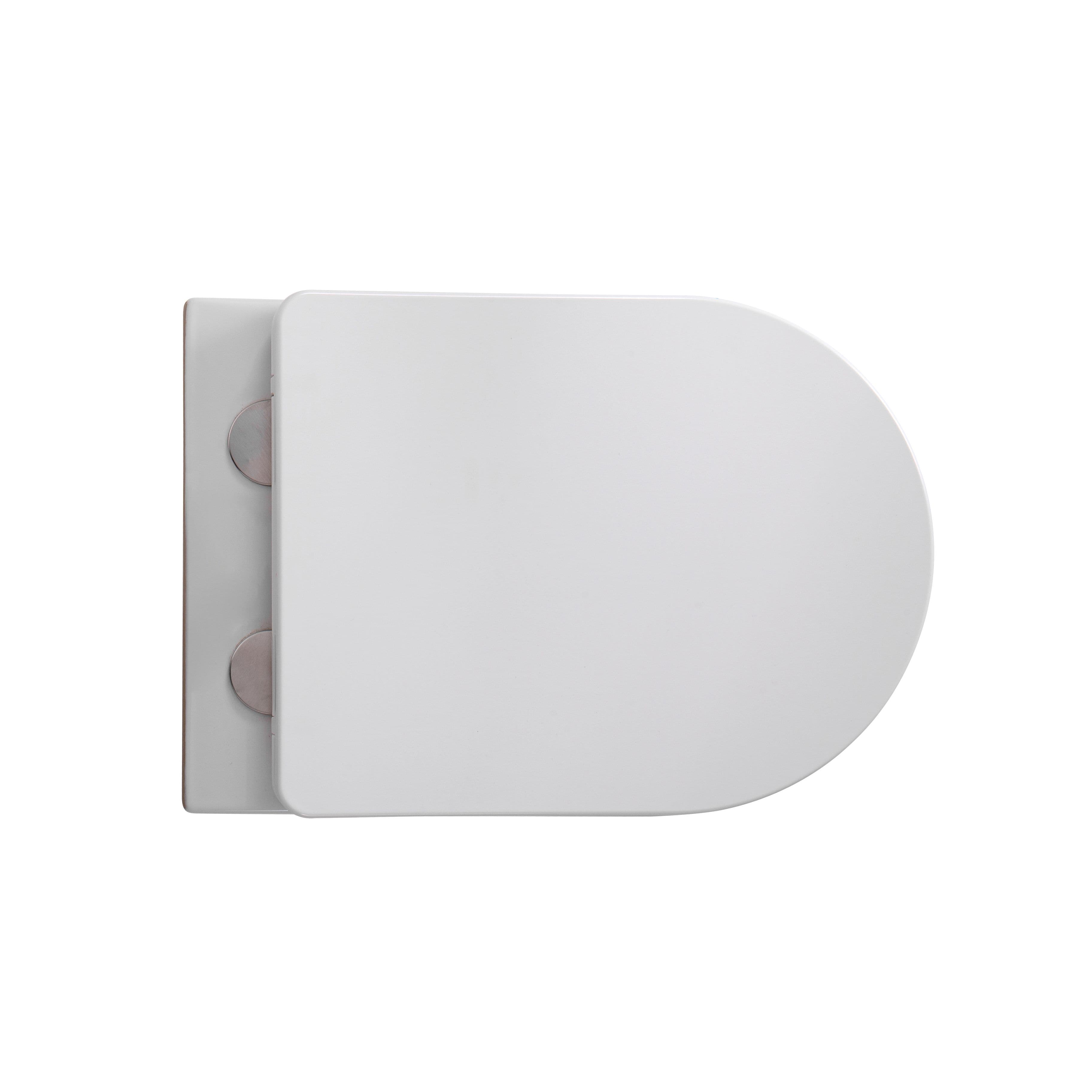 MUFFLY WC SUSPENDU AVEC STRUCTURE CANNELÉE – SANS BRIDE – TORNADO FLUSH – AVEC ABATTANT – DUROPLAST – SOFT CLOSE – QUICK RELEASE – CÉRAMIQUE – 36,5X52X34,6 CM – BLANC BRILLANT vue 1