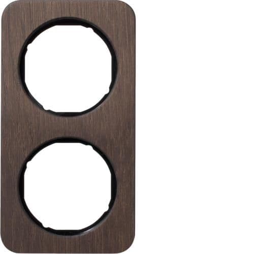 Plaque de recouvrement 2 postes R.1 Bois / Noir vue 1