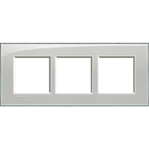 LivingLight - plaque rectangulaire 3 x 2 modules 57mm Gris givré vue 1