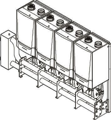 SYSTEME CASCADE PREFAB COMPLET POUR MONTAGE EN LV DE 4X QUINTA ACE 160 REMEHA vue 1