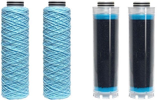 KIT CARTOUCHES AVEC 2X FIN ET 2X CHARBON ACTIF + JOINTS POUR PLUVIO BWT >2015 +B'DRAIN vue 1