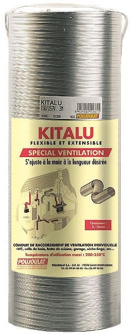 FLEXIBLE ALUMINIUM POUR VENTILATION 200MM 0,85-3M vue 1