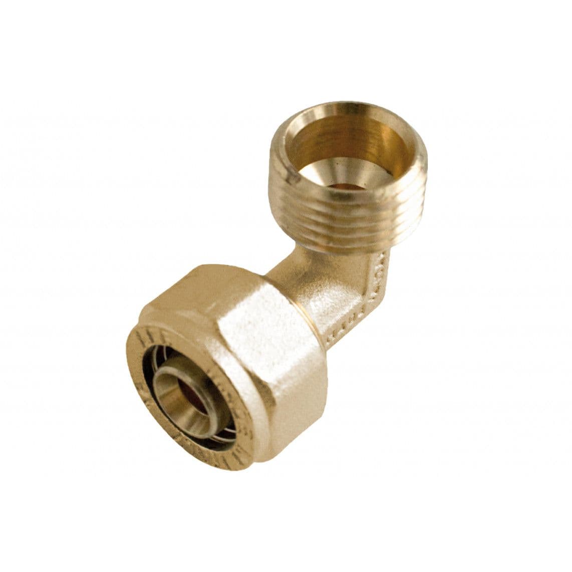 988907255 LT coude 90°, vierge, 16 mm x 3/4" M, raccord à serrer pour tube multicouche vue 1