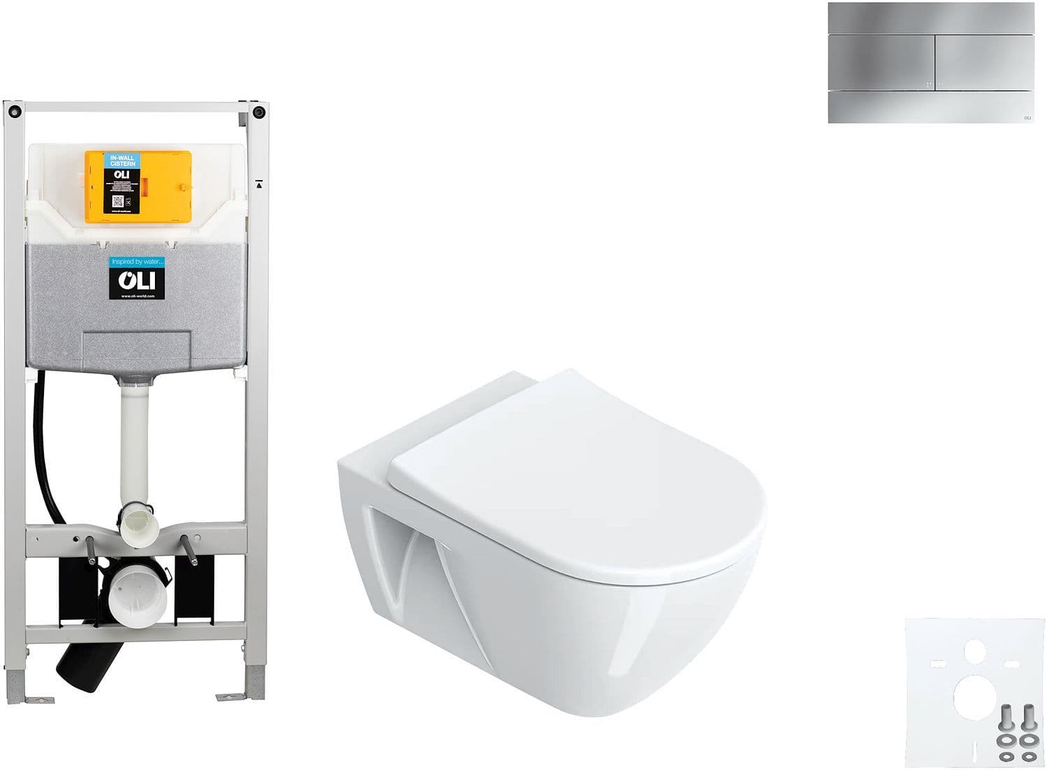 WALLFIX OLI WC SUSPENDU SFERA ECO CATALANO HEAVY SEAT SLIM MAT CHROME vue 1