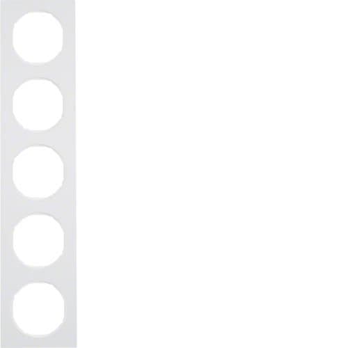 Plaque de recouvrement 5 postes Berker R.3 Blanc polaire, brillant vue 1