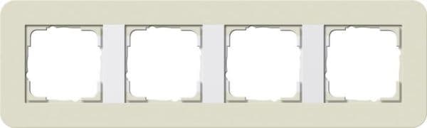 Cadre de finition Gira E3 Soft-Touch sable avec cadre de support Blanc brillant Soft-Touch vue 1