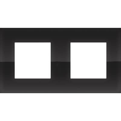Double plaque de recouvrement de 71mm d'entraxe Niko Pure liquid Black vue 1