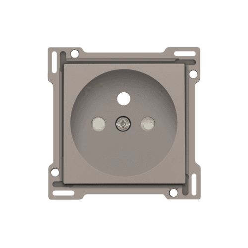 Set de finition pour prise de courant avec broche de terre et obturateurs de protection, profondeur d’encastrement de 28,5 mm, couleur bronze coated vue 1