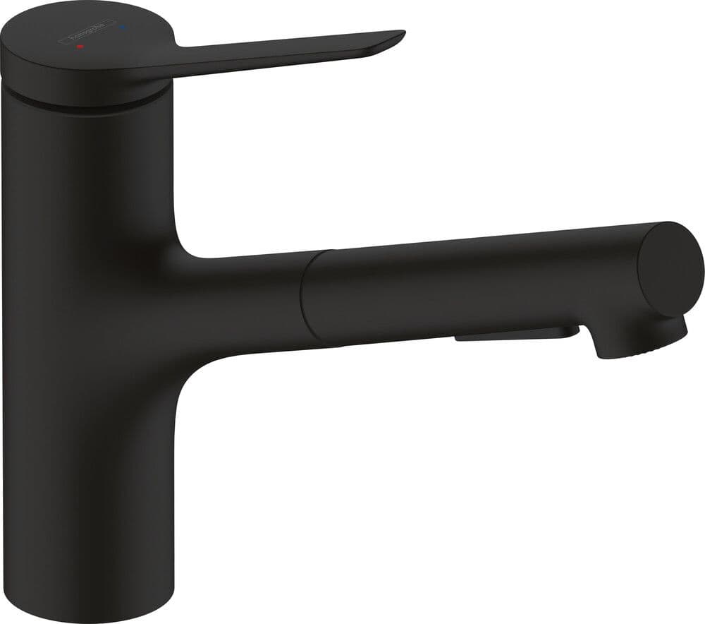 Hansgrohe Zesis M33 mitigeur évier monolevier 150 douchette 2-Jets noir mat vue 1