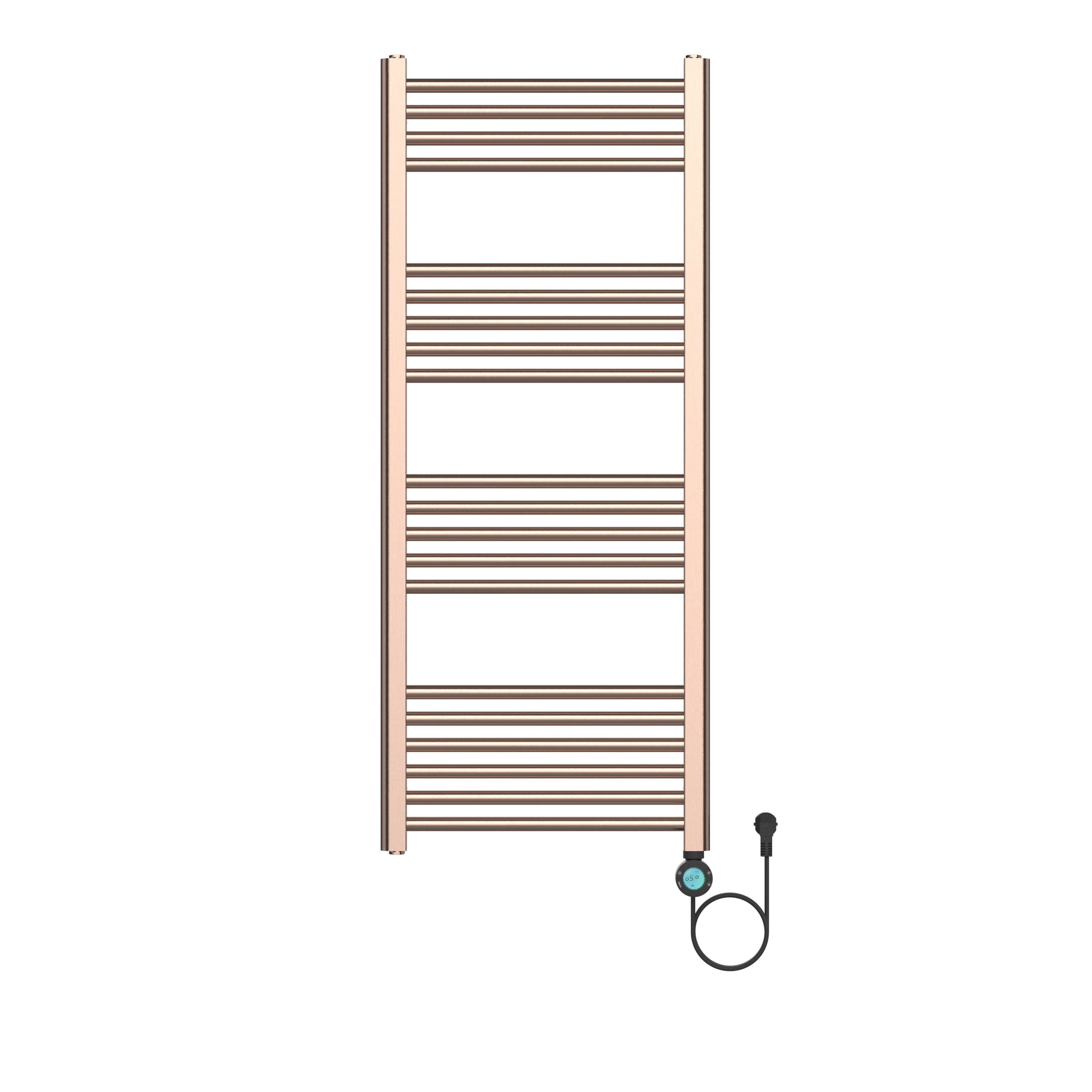 BELRAD SÈCHE-SERVIETTES ÉLECTRIQUE – AVEC THERMOSTAT NUMÉRIQUE PROGRAMMABLE – SMART WIFI - RACCORD À DROITE – 700W – 1200X500 MM – CUIVRE BROSSÉ vue 1