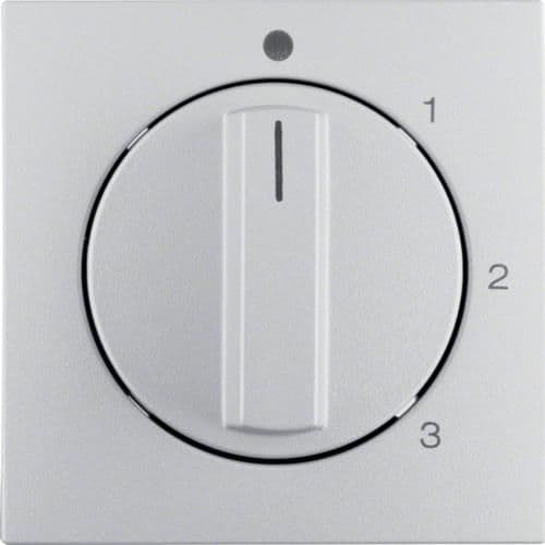 Enjoliveur avec bouton rotatif pour interrupteur 3 paliers avec position 0 S.1 / B.3 / B.7 Alu, ma vue 1