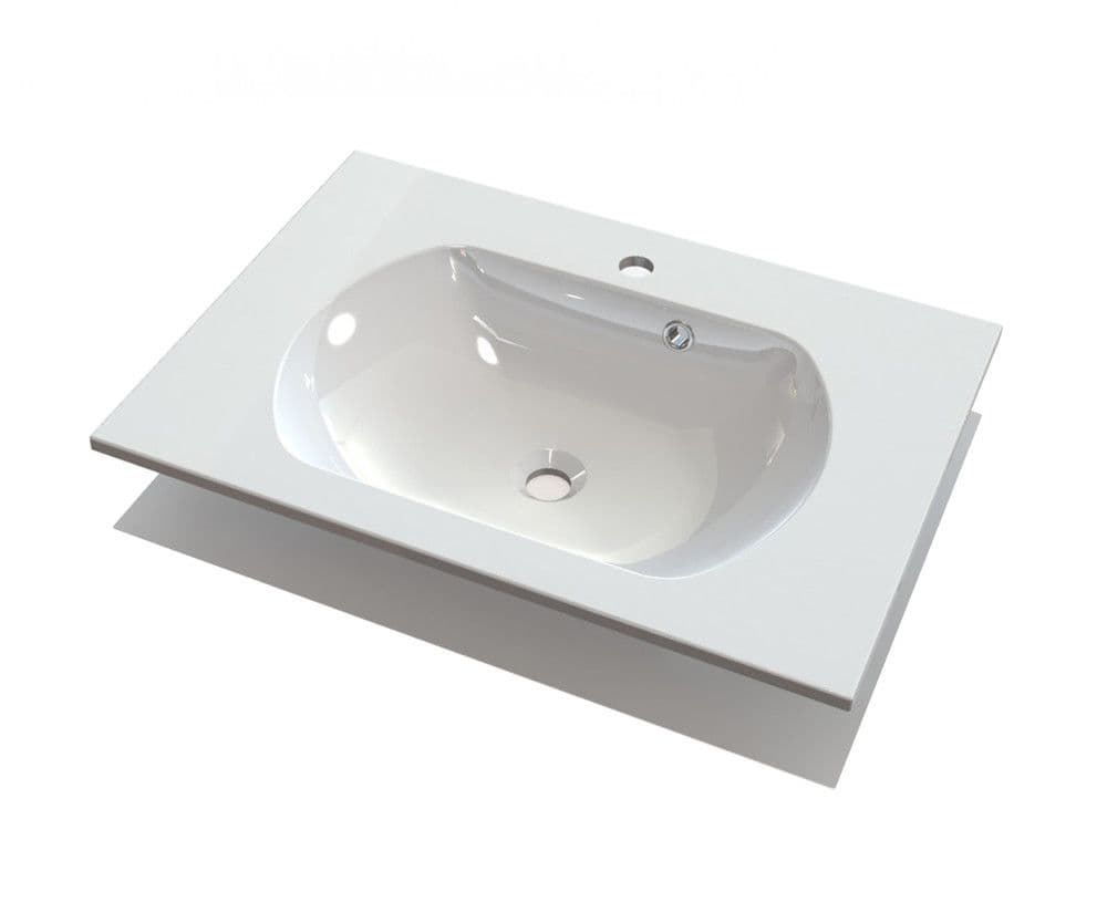 intro Neva tablette intégrée marbre artificiel avec 1lavabo 700x500x15mm blanc vue 1