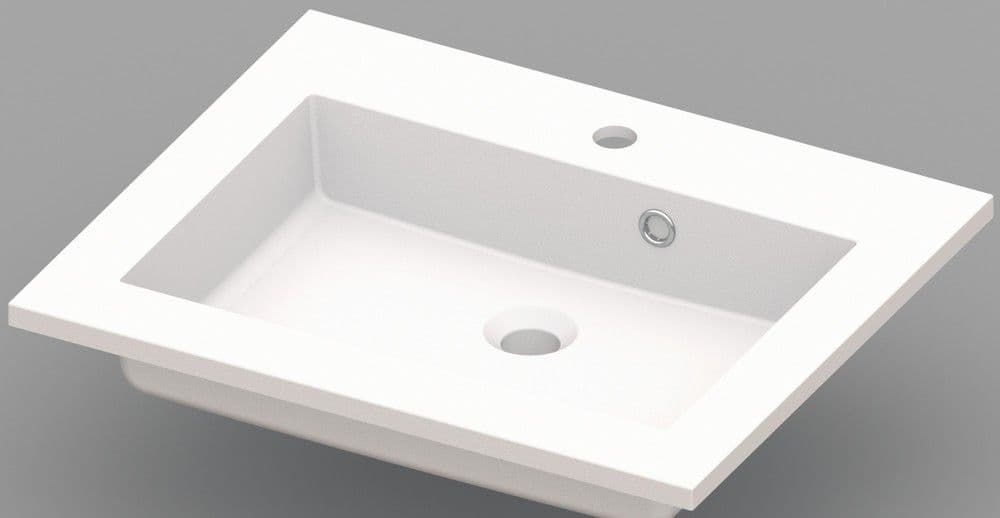 Van Marcke Coste tablette avec 1lavabo 600x500x200mm blanc marbre artificiel vue 1