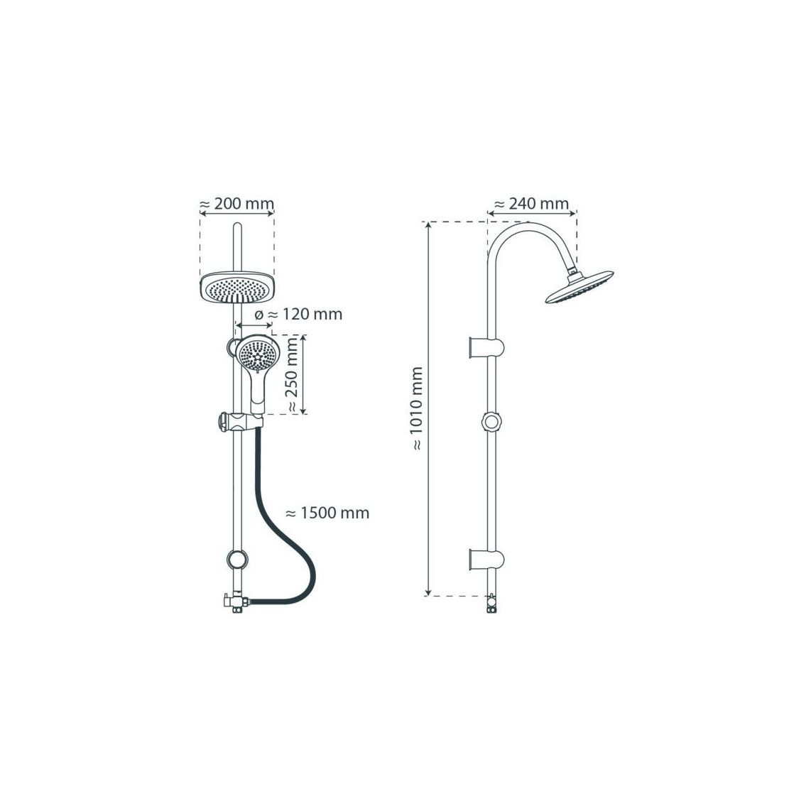 60057 TENERIFFA Set douche de pluie, chromé/blanc vue 6