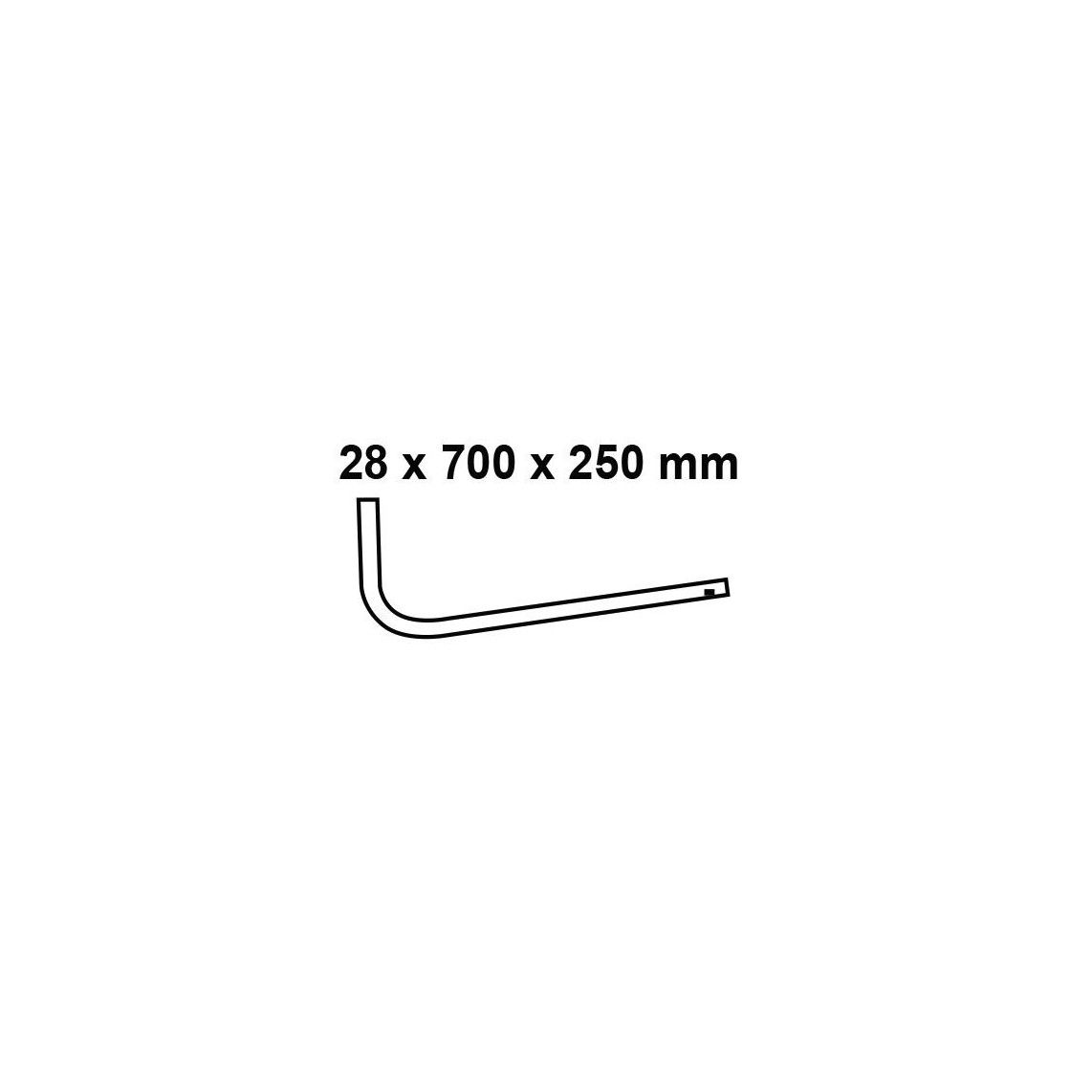 98818240 Pressure flush pipe 90° straight, plastic, white, 28 mm x 700 mm x 250 mm vue 2