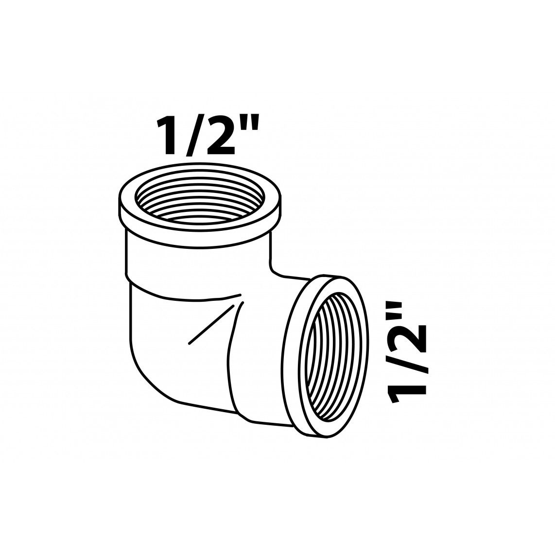 989382155 MS knie 90°, chroom, 1/2"BI vue 2