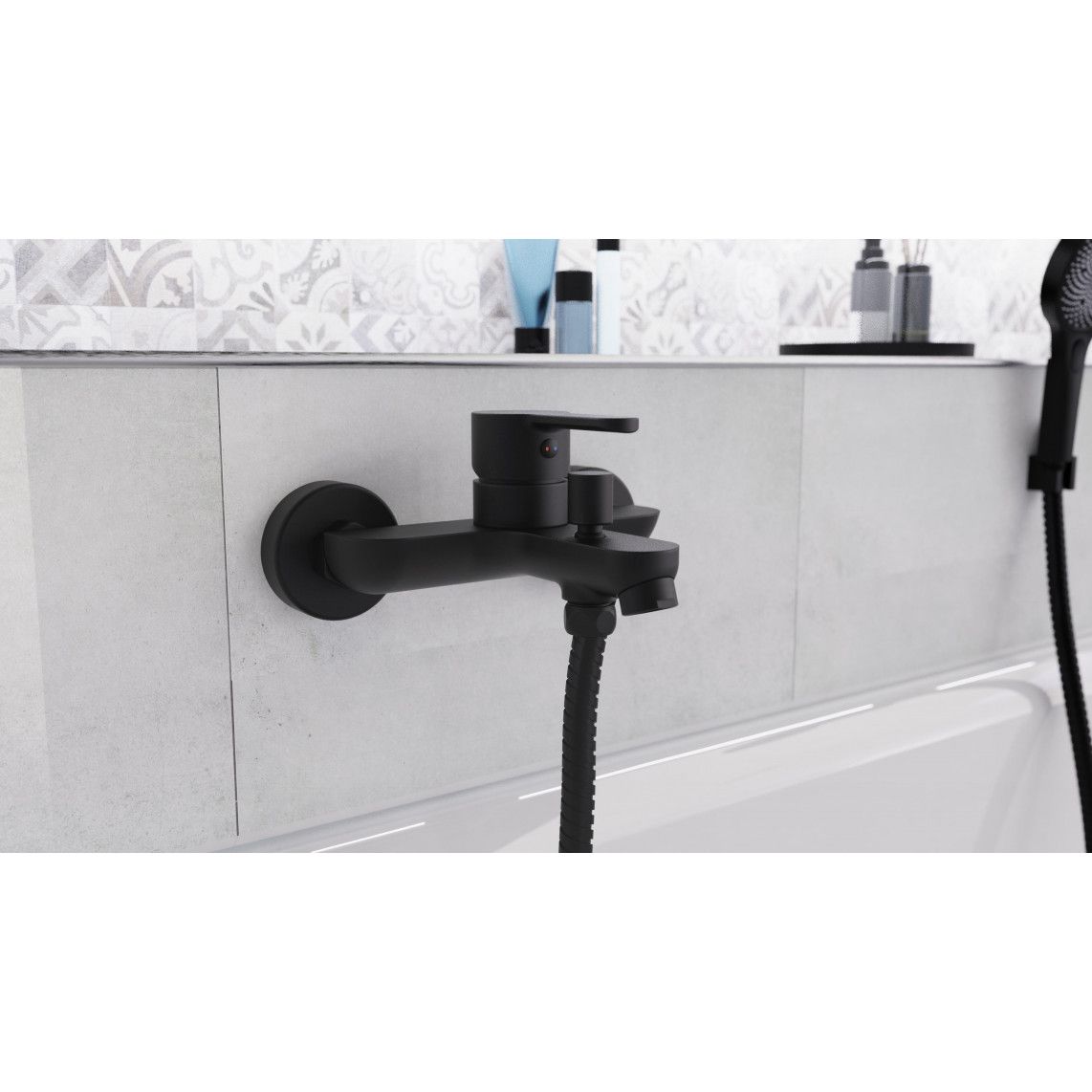 44306 DENVER Bathtub mixer, black matt vue 7