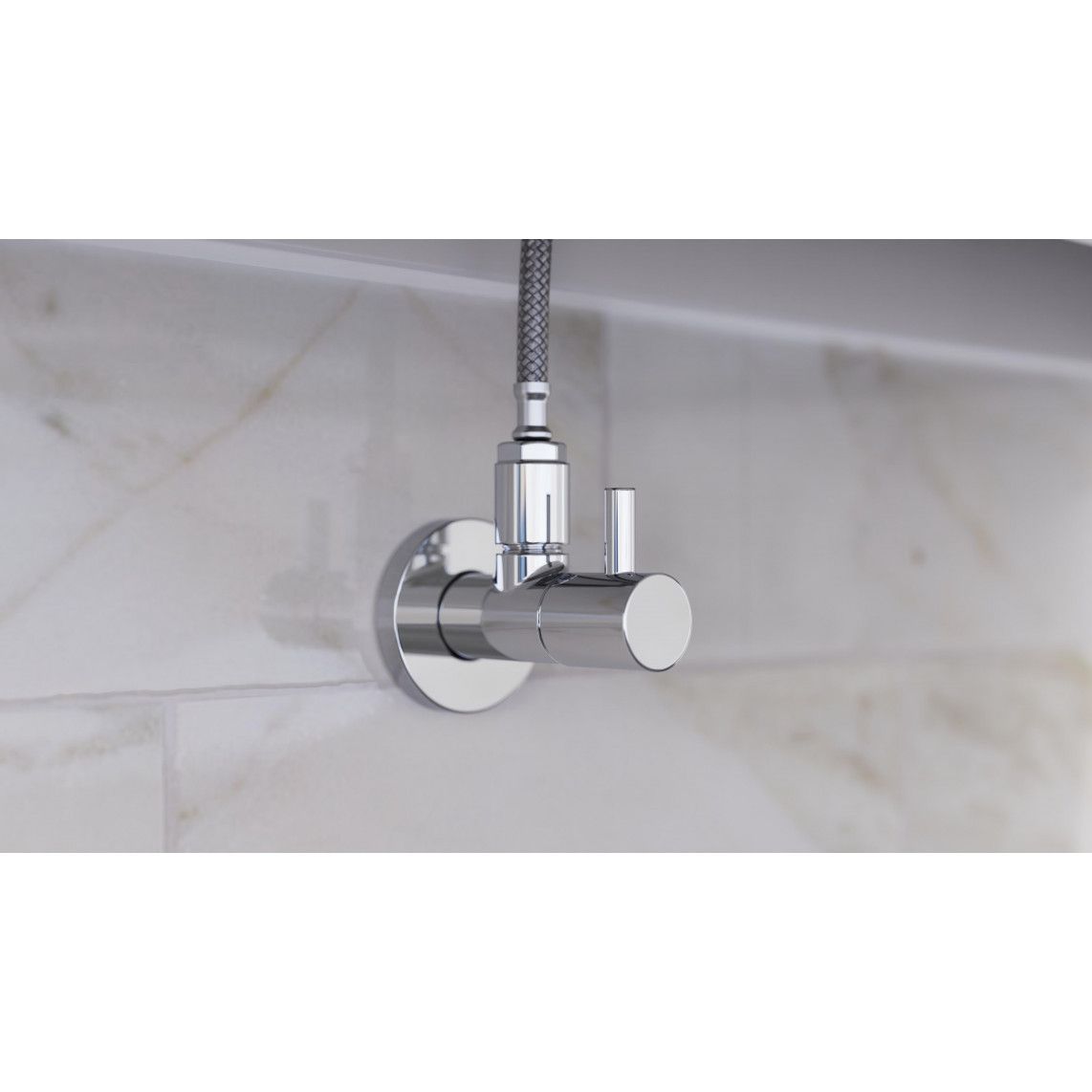 98166110 DEV-5WK Angle valve, 1/2" male x 10 mmQ, with rose vue 10
