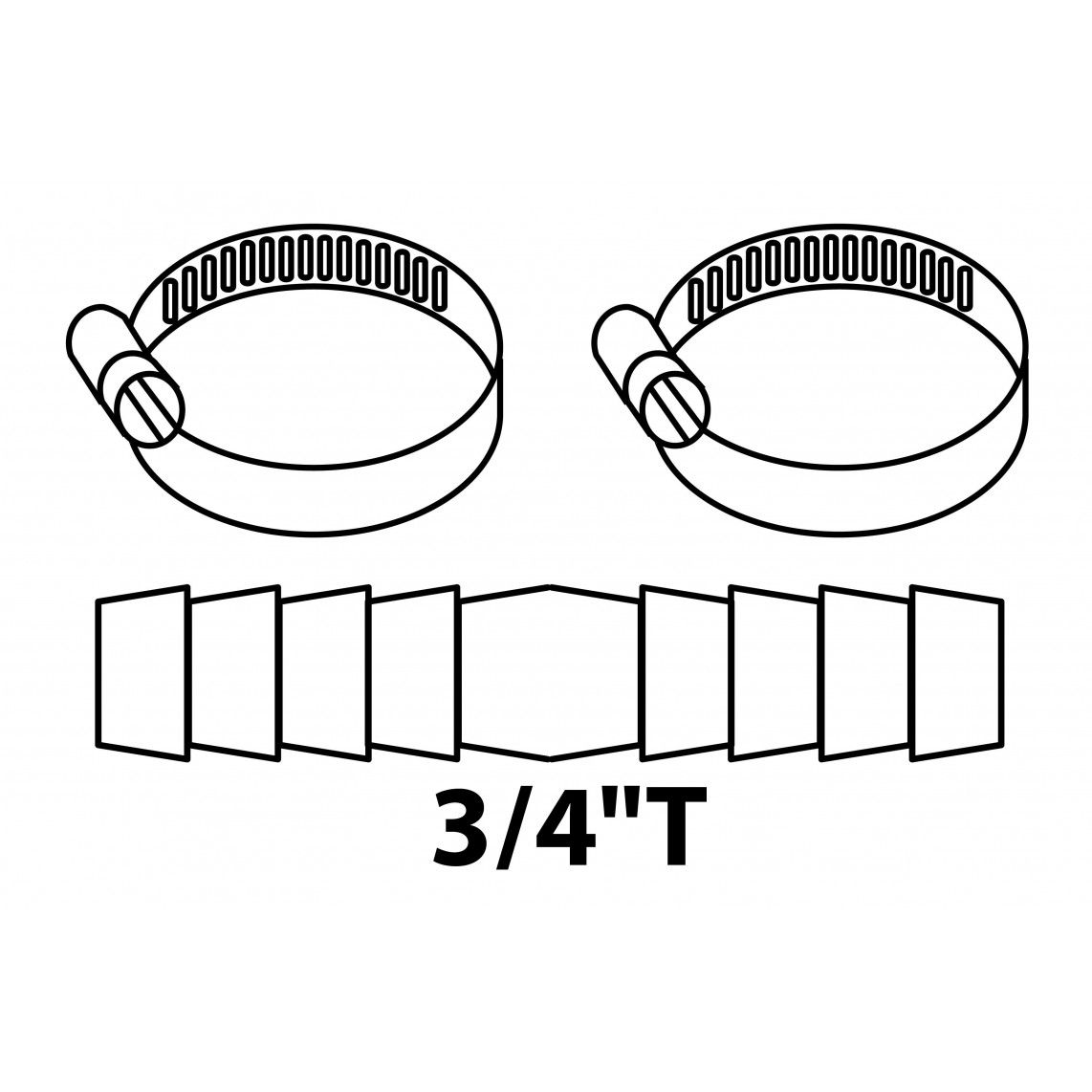 987382148 Hose connector, brass, 3/4" sleeve, with 2 hose clamps vue 2