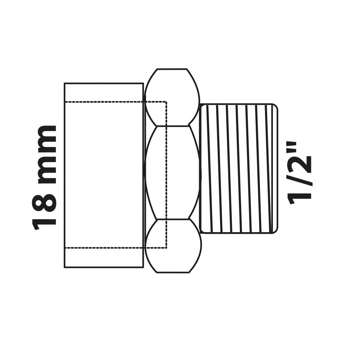 989083017 BR Mamelon de transition, vierge, 18 mm x 1/2" M, 1 manchon (4243g) vue 2