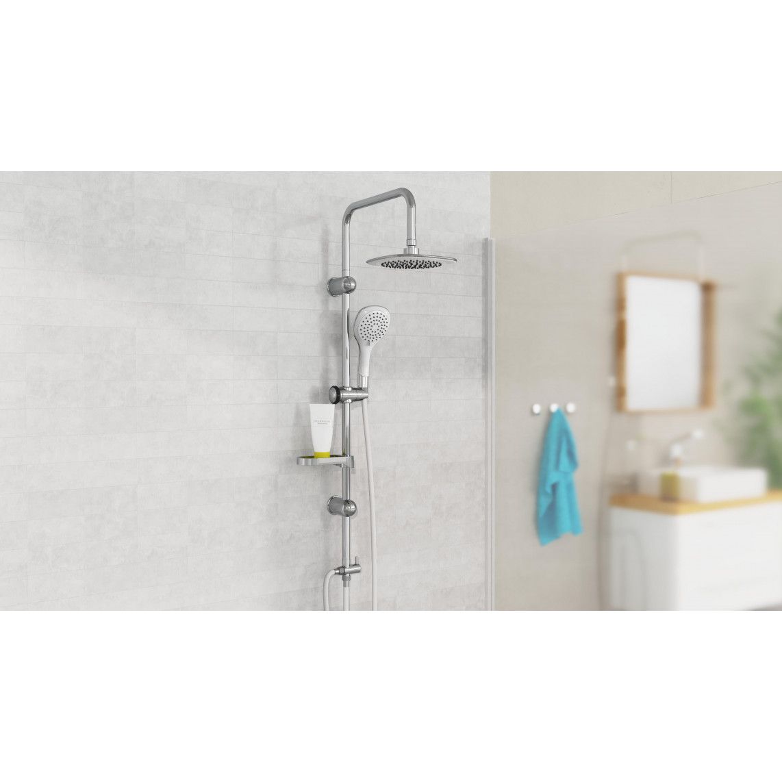 DXLD60087CS DUSCHTRAUM Regendouche set, chroom/wit vue 6