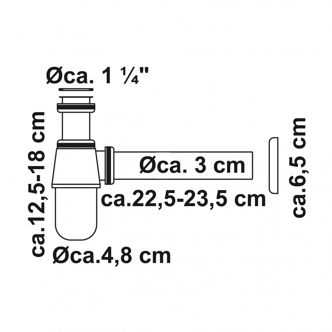 98803110 siphon à bouteille, chromé, 1 1/4" x 32 mm vue 8