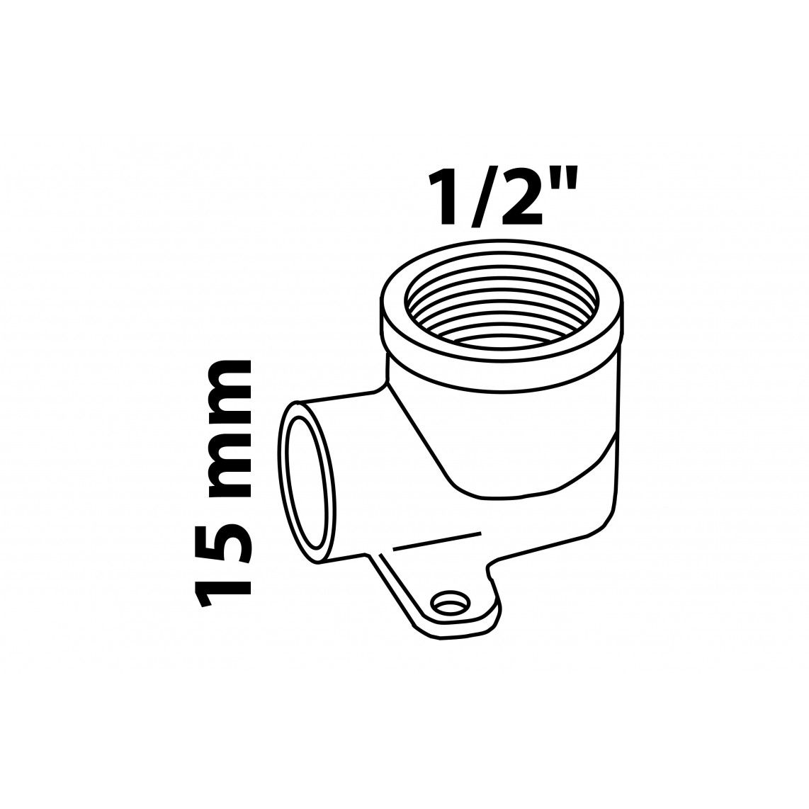 989122055 BR wandplaat, blanco, 15 mm x 1/2"BI, 1 mof (4472g) vue 2