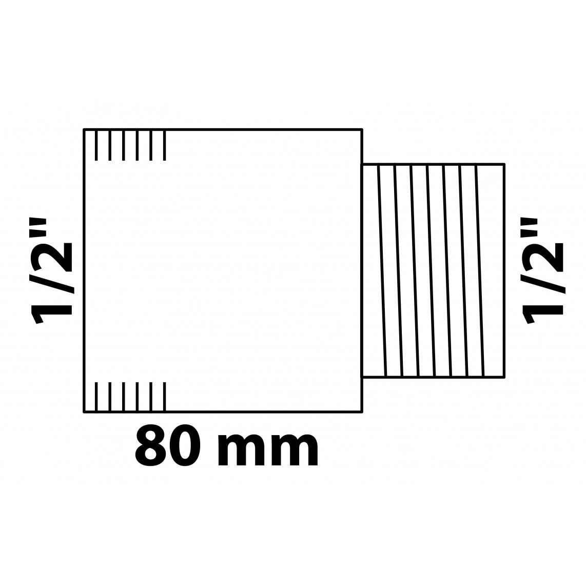 989316655 MS kraan verlengstuk, chroom, 1/2" x 80 mm vue 2
