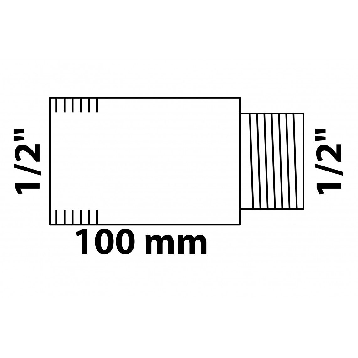 989317555 Tap extension, brass, 1/2" x 100 mm vue 2