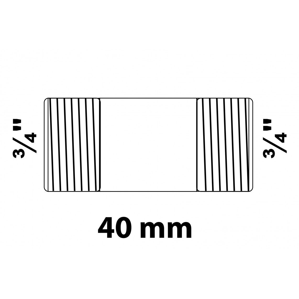 989823055 FM mamelon double, galvanisé, 3/4" x 40 mm, (23) vue 2