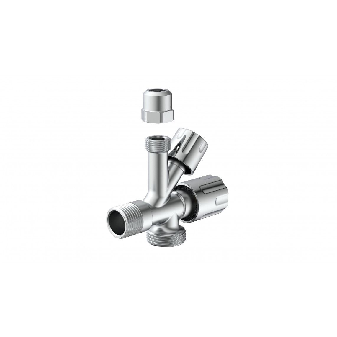 98480090 Vanne d'angle pour appareil, 1/2" M x 3/4" M x 3/8" M x 10 mmQ vue 4