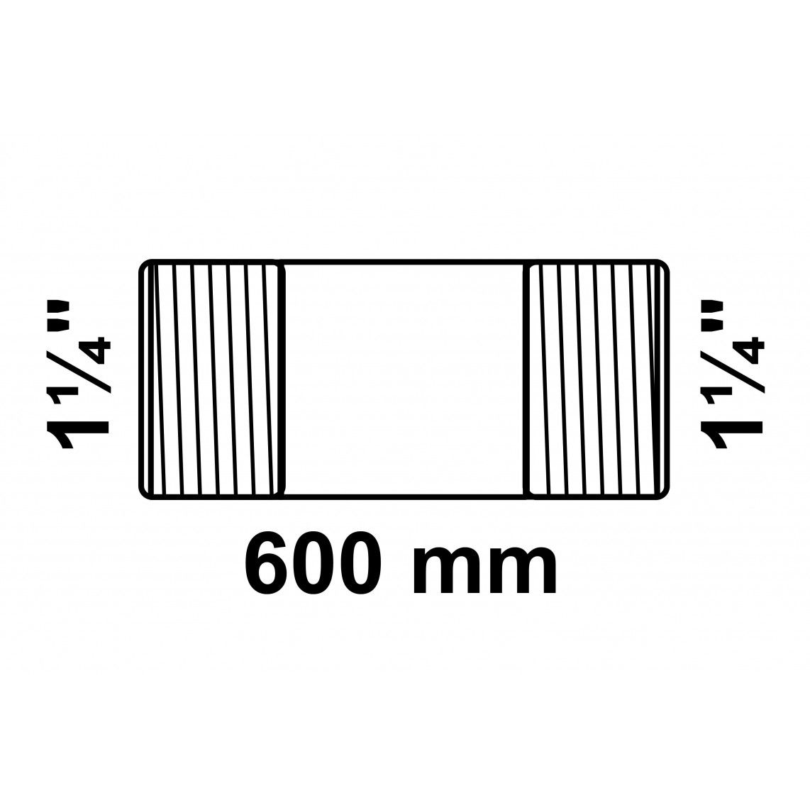 989828555 Barrel nipple, malleable galvanized, 1 1/4" x 600 mm vue 2