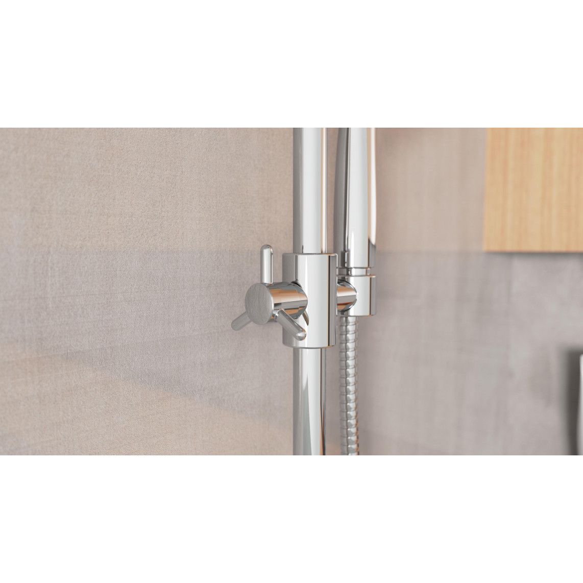 DX12009 Regendouche set om te lijmen, chroom vue 11