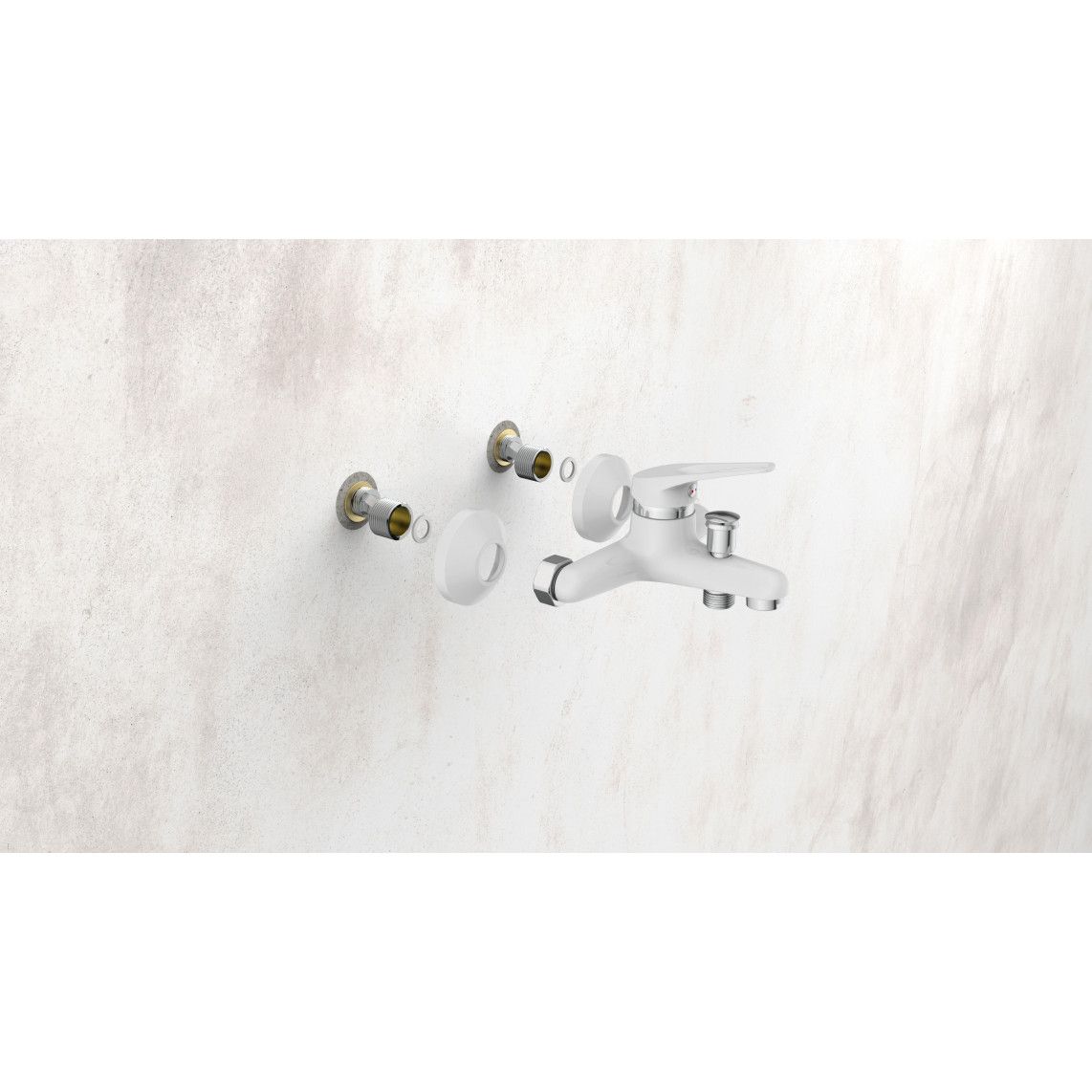 NI023SCR-W SPEED Badkraan, wit/chroom vue 8