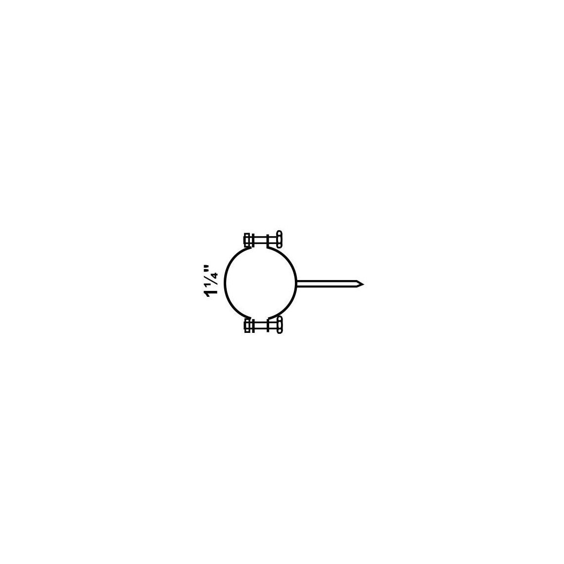 973124017 buisklem, 1 1/4", met slagnagel vue 2