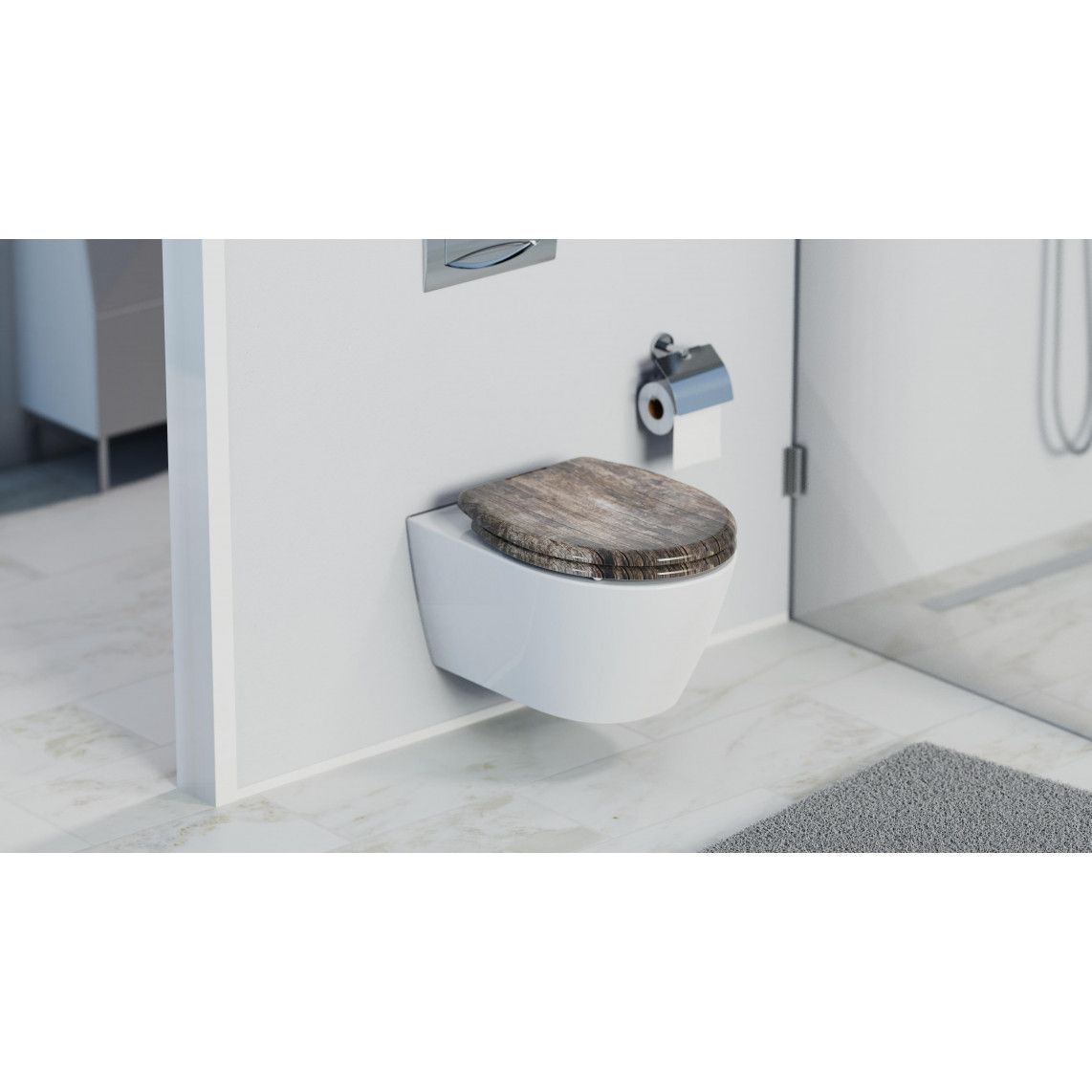 82368 abattant WC en Duroplast OLD WOOD, avec frein de chute et déclipsable vue 10