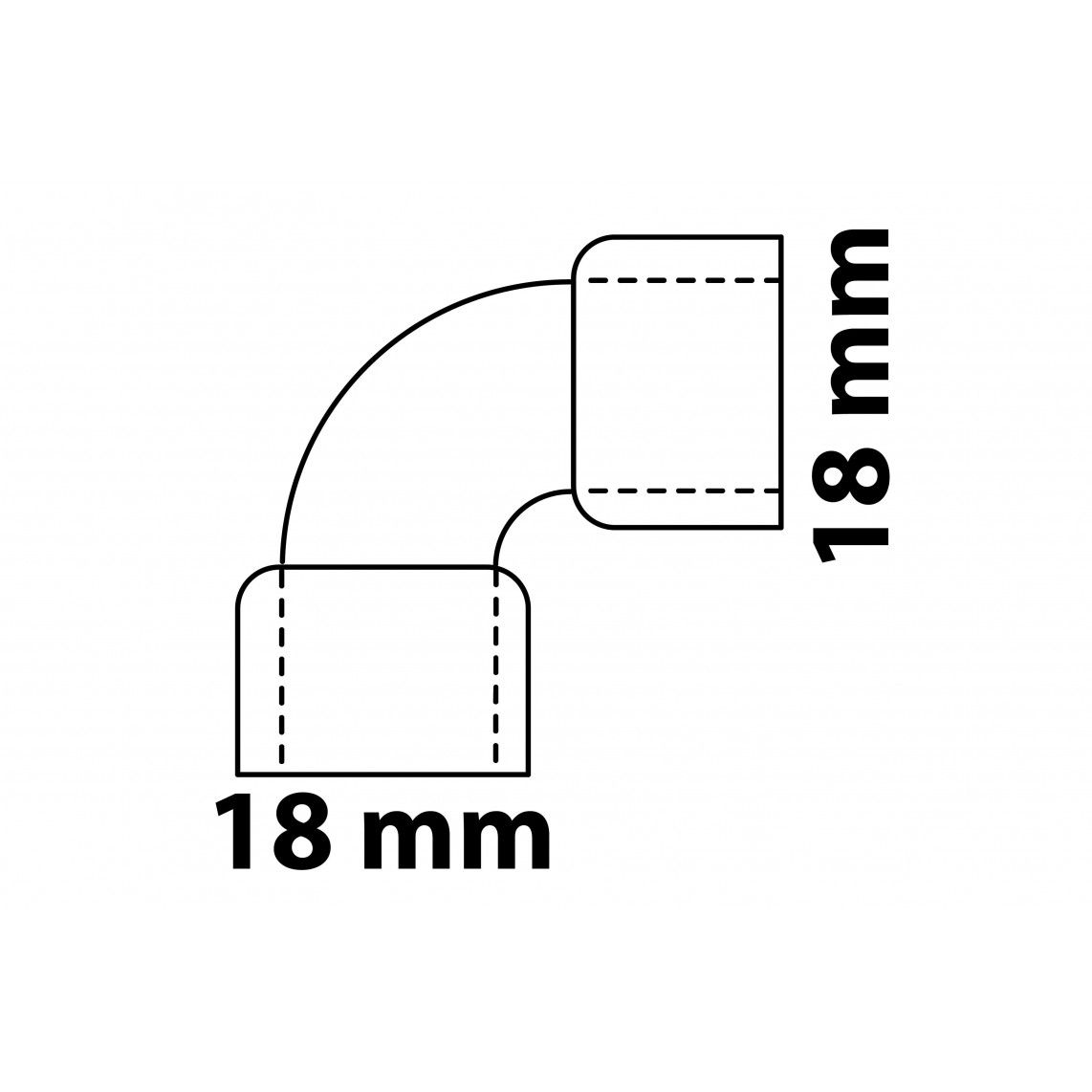 989034055 CU coude 90°, vierge, 18 mm, 2 manchons, (5090) vue 3