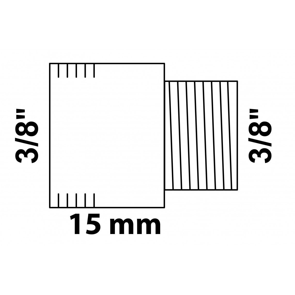 989310355 MS kraan verlengstuk, blanco, 3/8" x 15 mm vue 2